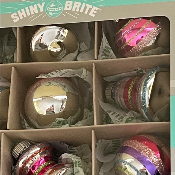 NIB Set of 36 3 boxes of 12 , Radko Shiny Brite Pastel   Ornaments NEW  pink #1 - Picture 4 of 5
